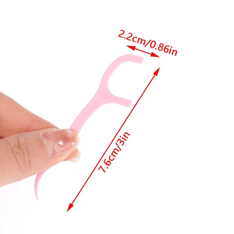 50Pcs/Box Floss Toothpick Set Colorful Fruit Flavour